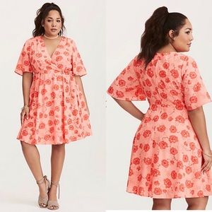 NWOT Torrid Floral Georgette Wrap Dress